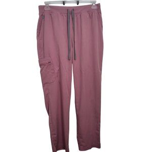 Hanes Women's Straight-Leg Pink Mauve Scrub Pants